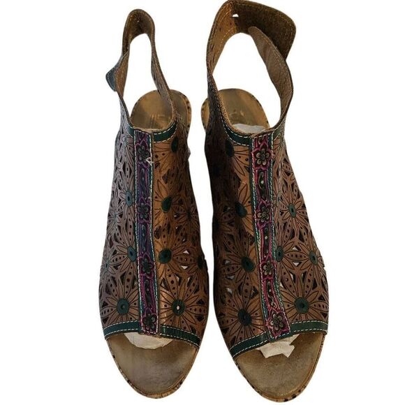 L'Artiste heeled sandals, brown leather. Size 41 (9). - Picture 3 of 8